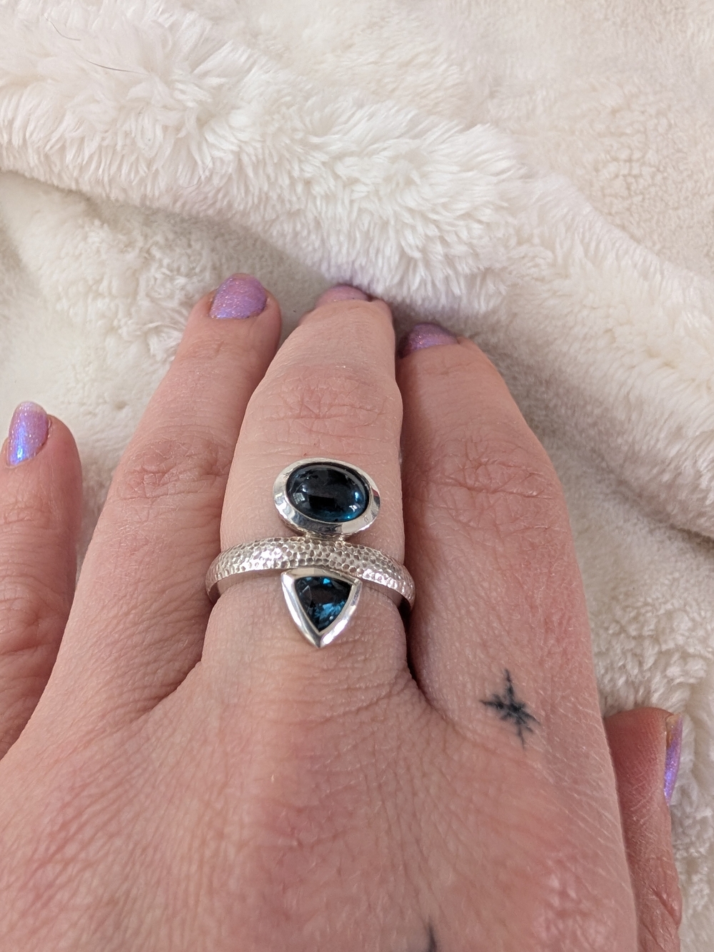 Bastian Inverun 925 Sterling Silver London Blue Topaz Ring 1.91ct Size 6.75
